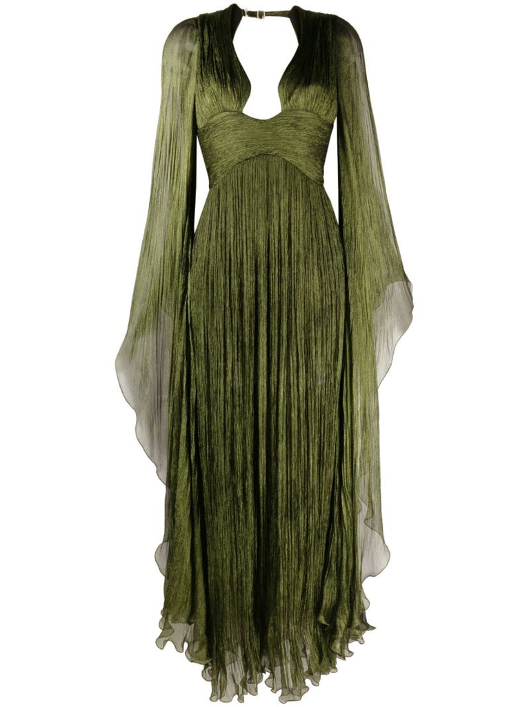 Green Ellie Plunge Neck Dress