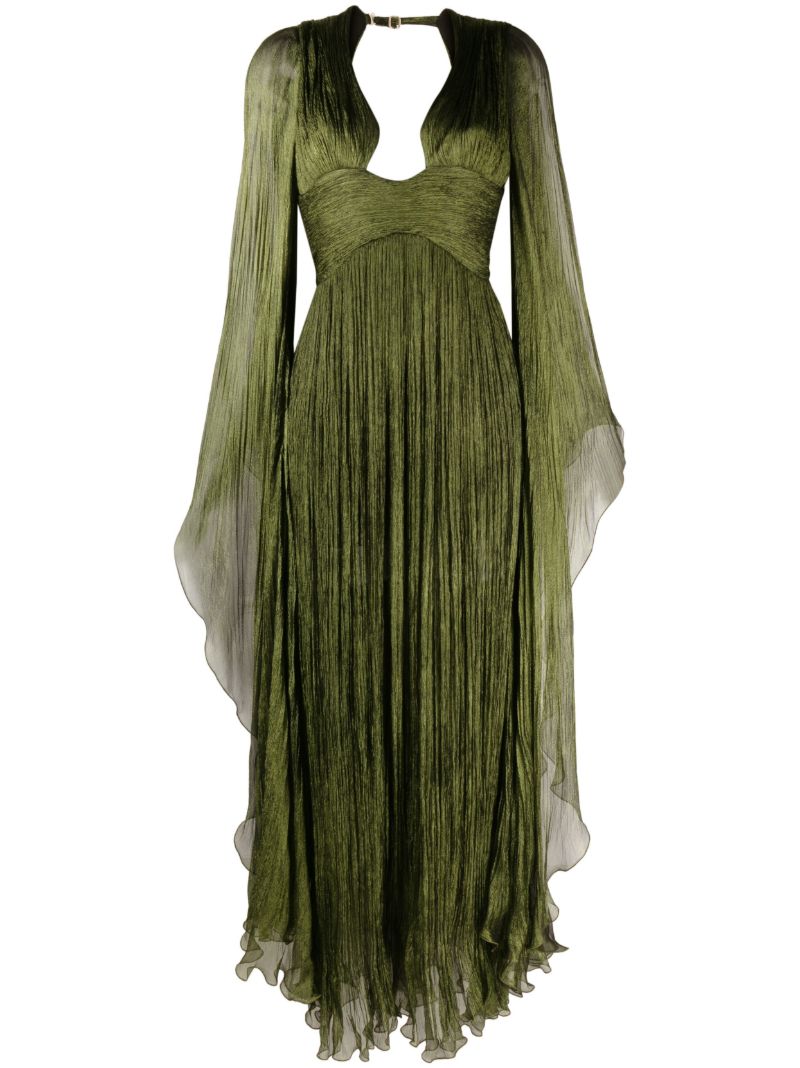 Green Ellie Plunge Neck Dress