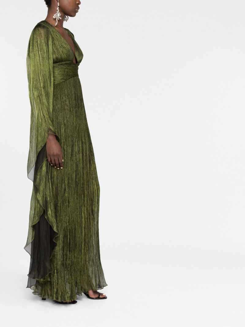 Green Ellie Plunge Neck Dress