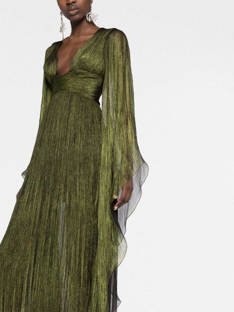 Green Ellie Plunge Neck Dress