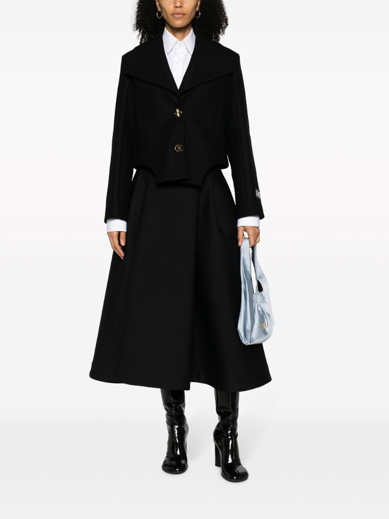 Black Spencer Cropped Wool Jacket