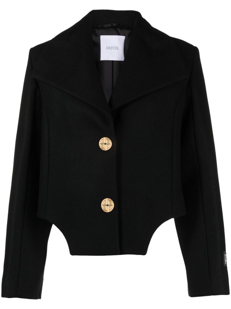 Black Spencer Cropped Wool Jacket