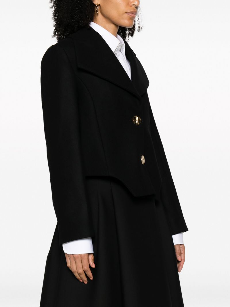 Black Spencer Cropped Wool Jacket