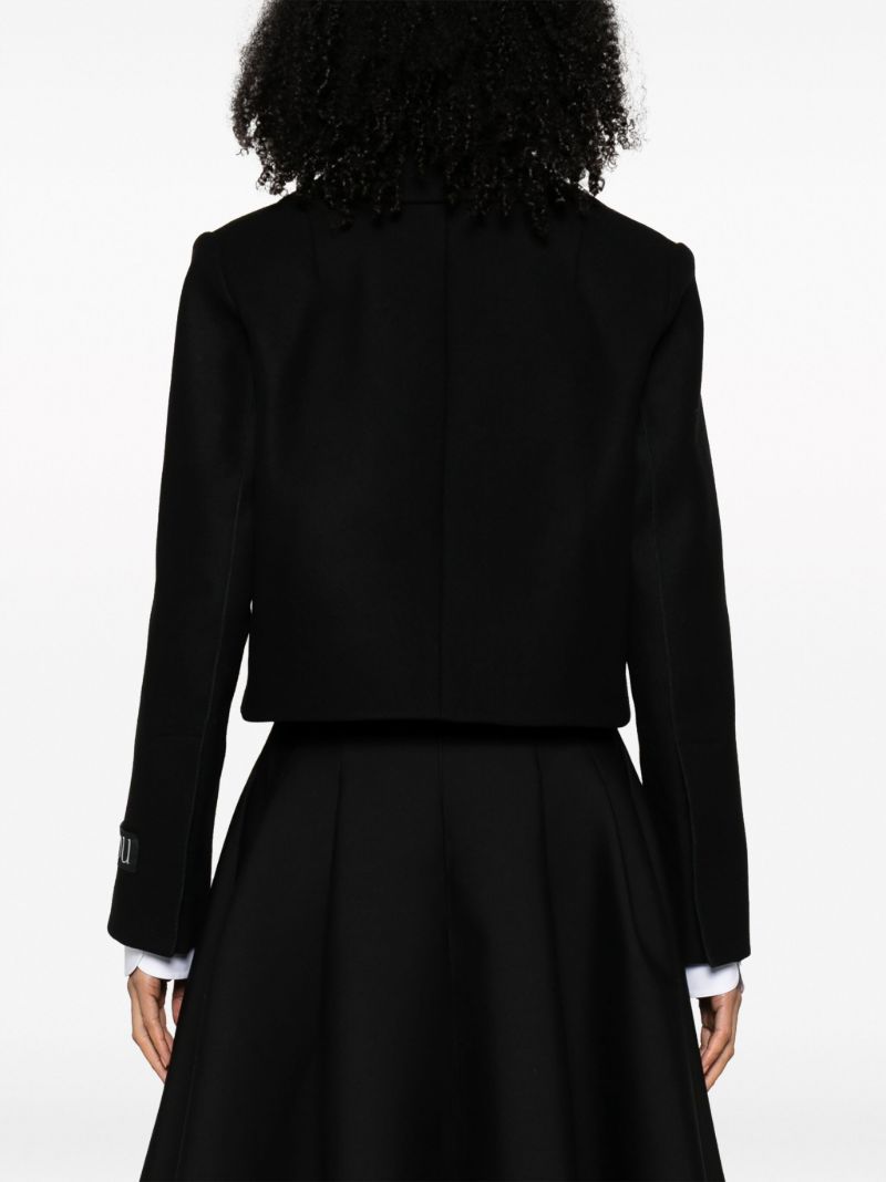 Black Spencer Cropped Wool Jacket