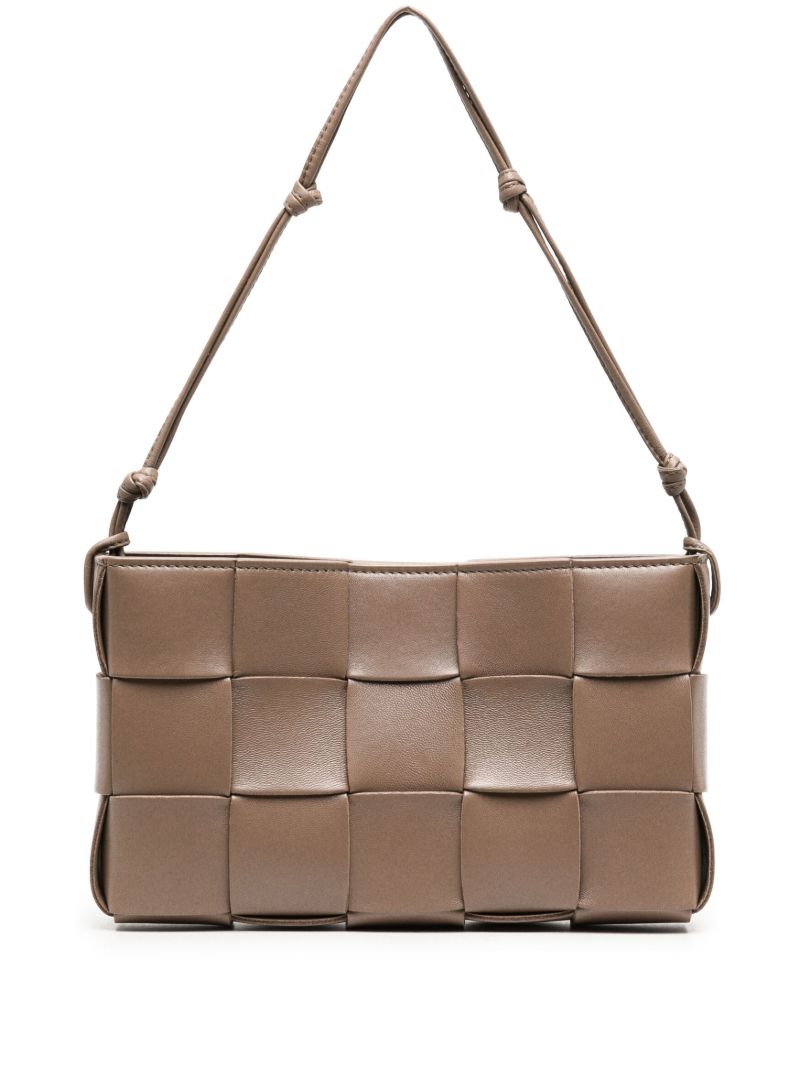 Beige Intrecciato Shoulder Bag