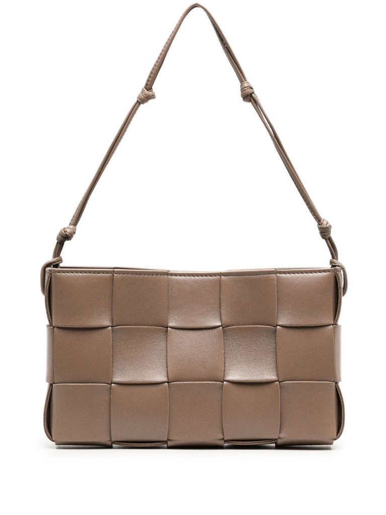 Beige Intrecciato Shoulder Bag