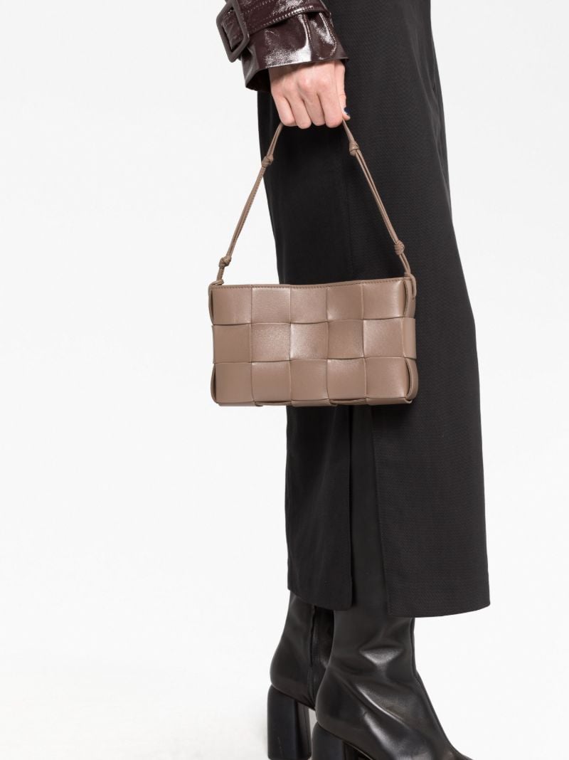 Beige Intrecciato Shoulder Bag