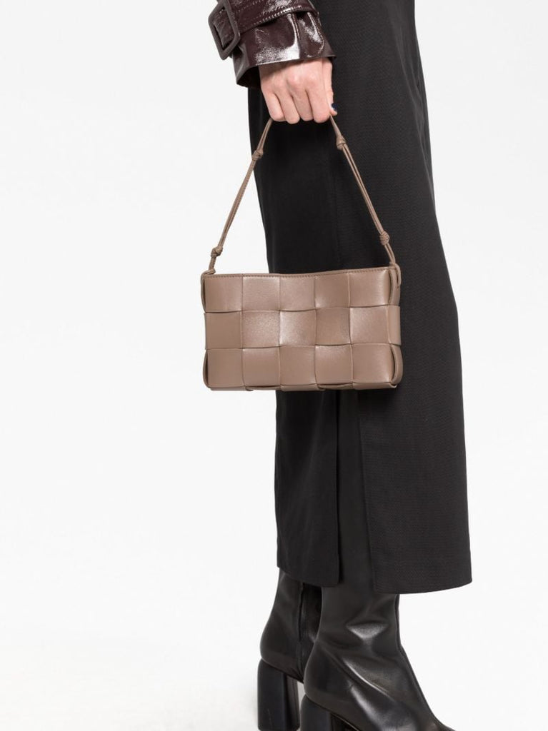 Beige Intrecciato Shoulder Bag