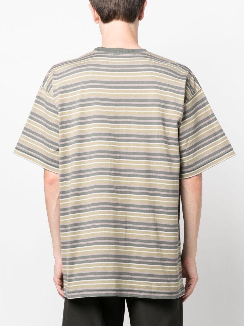 Green Striped Cotton T-shirt