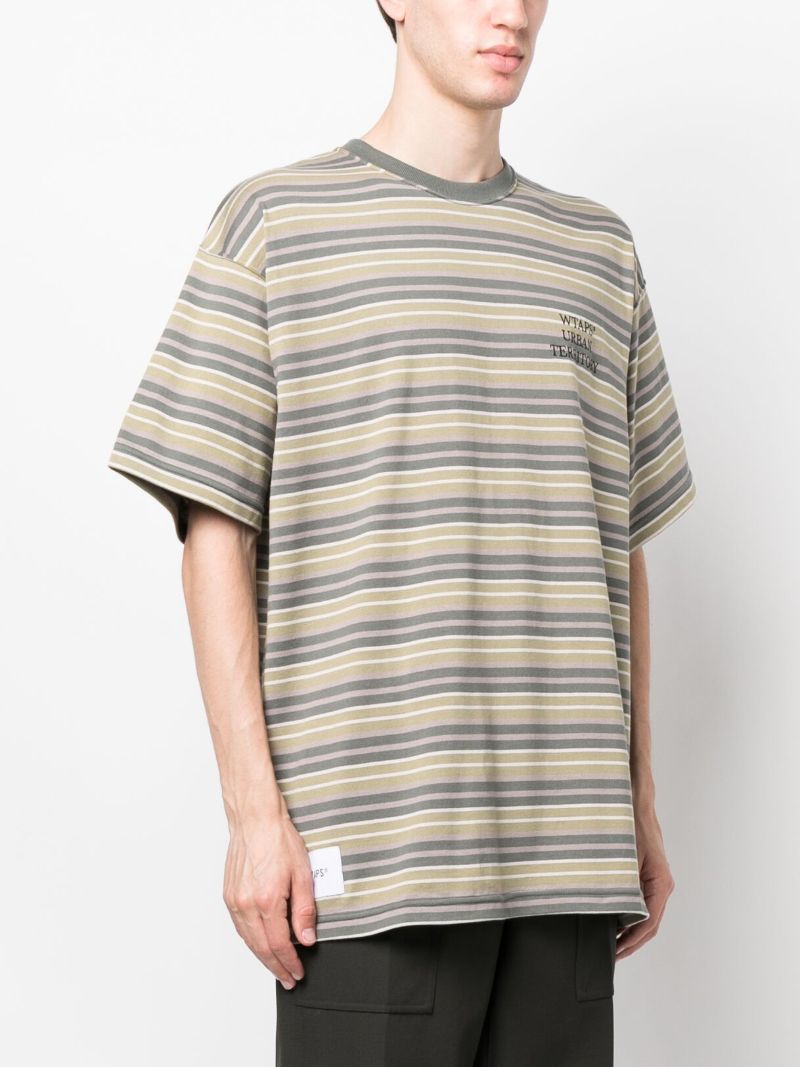 Green Striped Cotton T-shirt