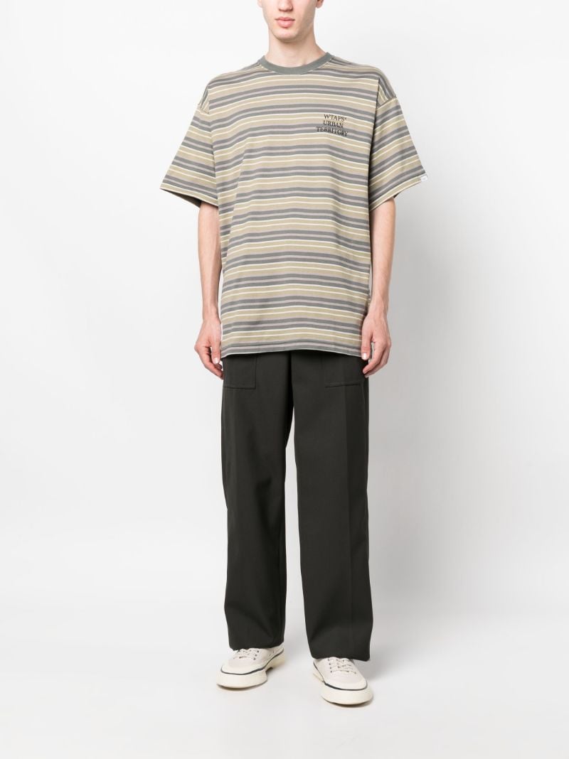Green Striped Cotton T-shirt