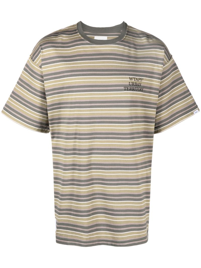 Green Striped Cotton T-shirt