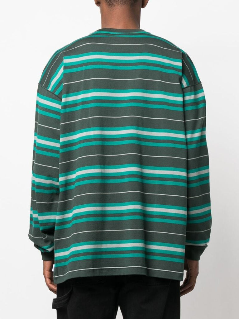 Green Striped Cotton T-shirt