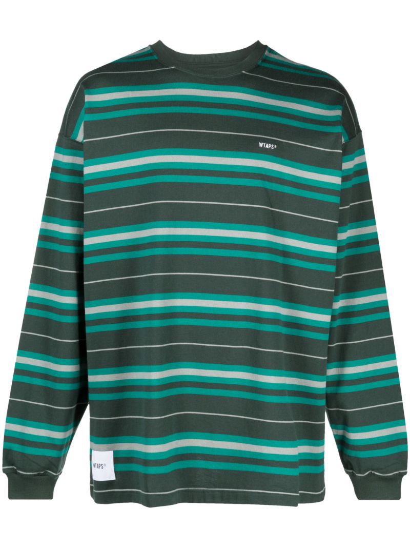Green Striped Cotton T-shirt