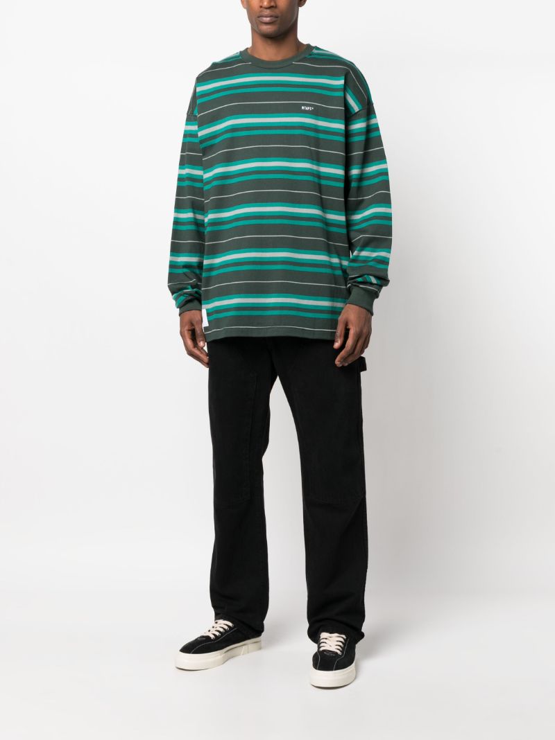 Green Striped Cotton T-shirt