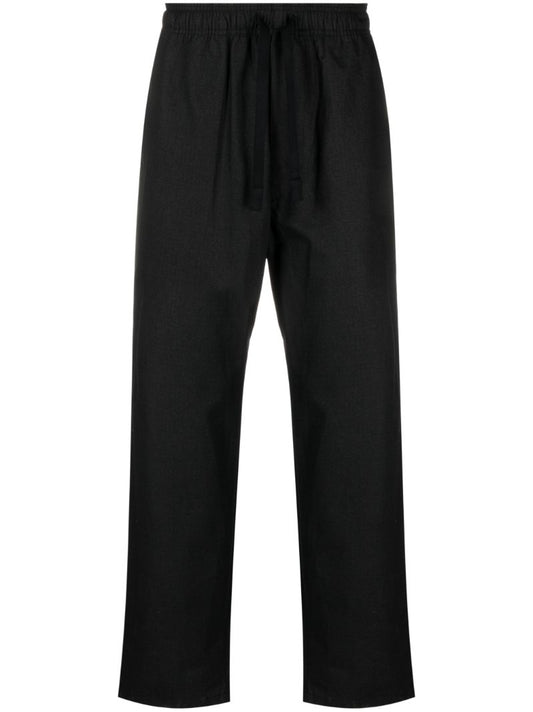 Black Straight-leg Cotton Trousers