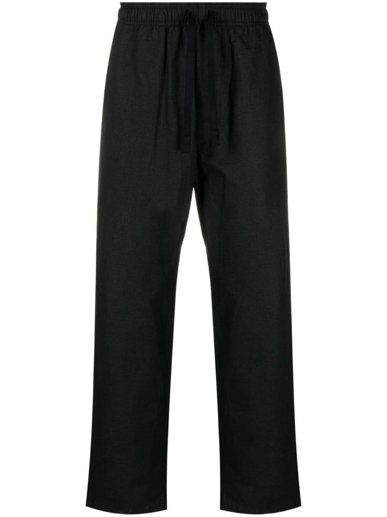 Black Straight-leg Cotton Trousers