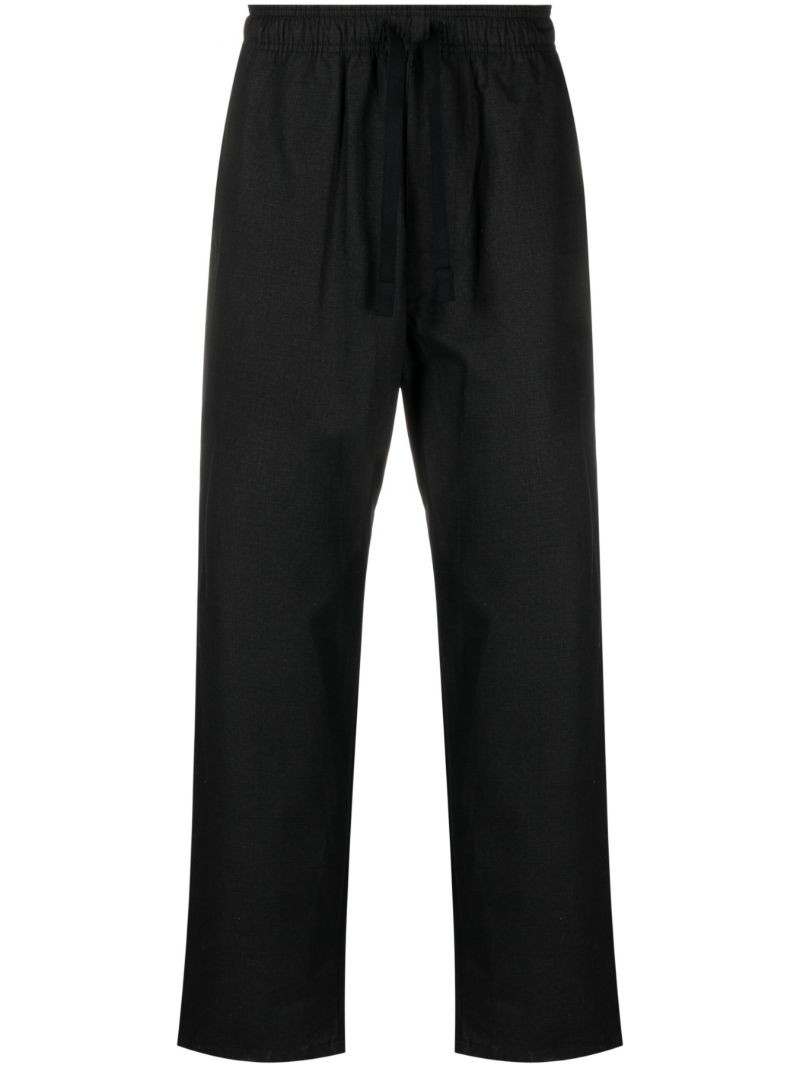 Black Straight-leg Cotton Trousers