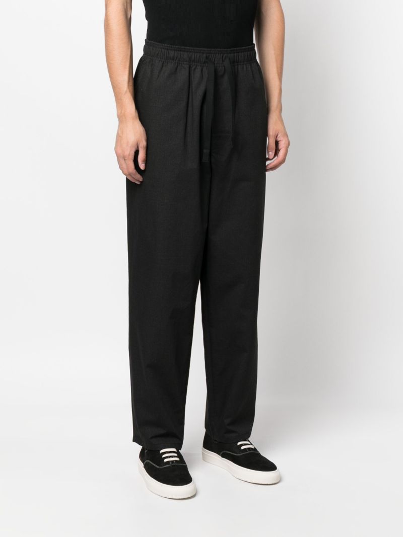 Black Straight-leg Cotton Trousers