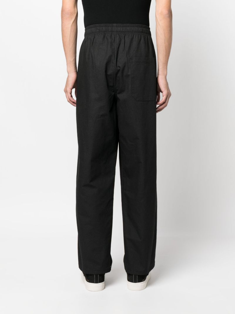 Black Straight-leg Cotton Trousers