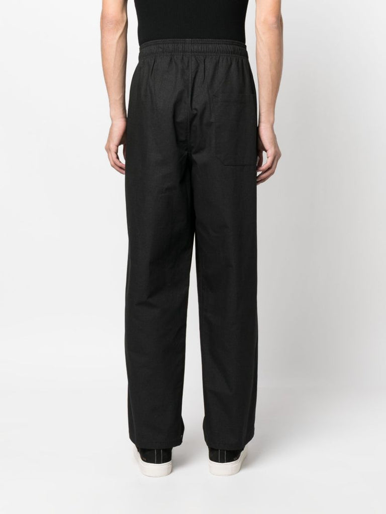 Black Straight-leg Cotton Trousers
