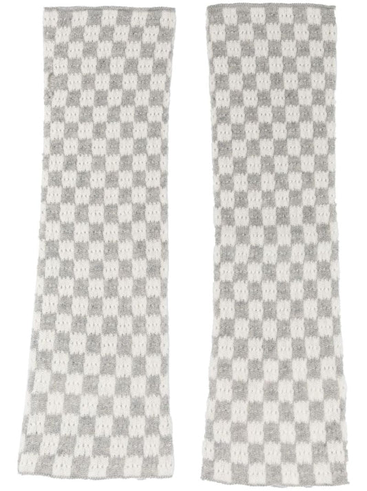 Grey Aspen Checked Cashmere Arm Warmers