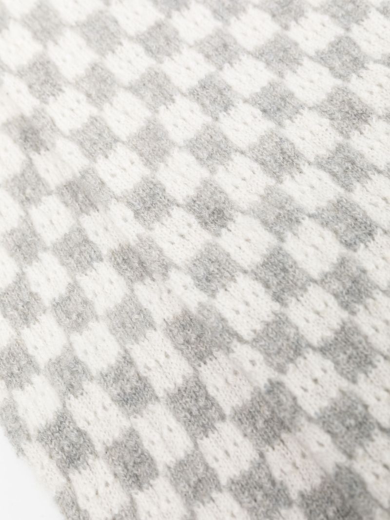 Grey Aspen Checked Cashmere Arm Warmers