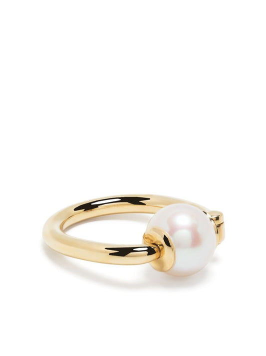 18k Yellow Gold Trundle Lock Pearl Ring