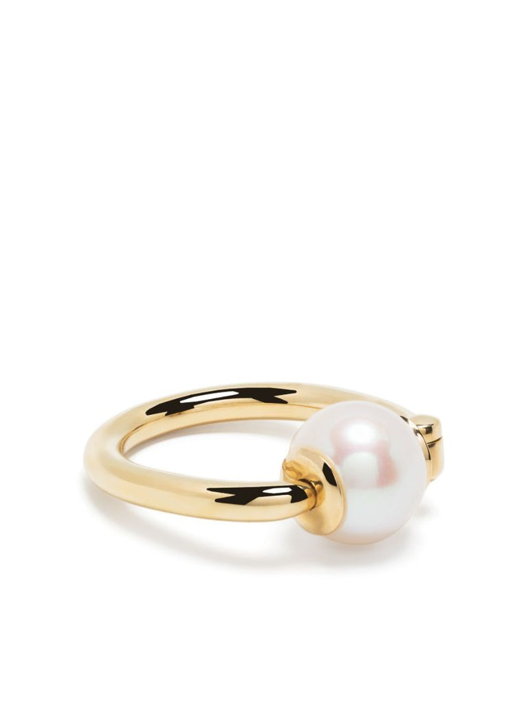 18k Yellow Gold Trundle Lock Pearl Ring