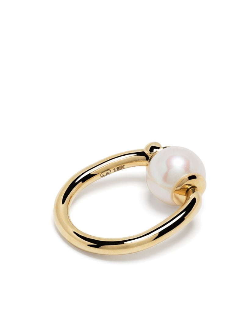 18k Yellow Gold Trundle Lock Pearl Ring