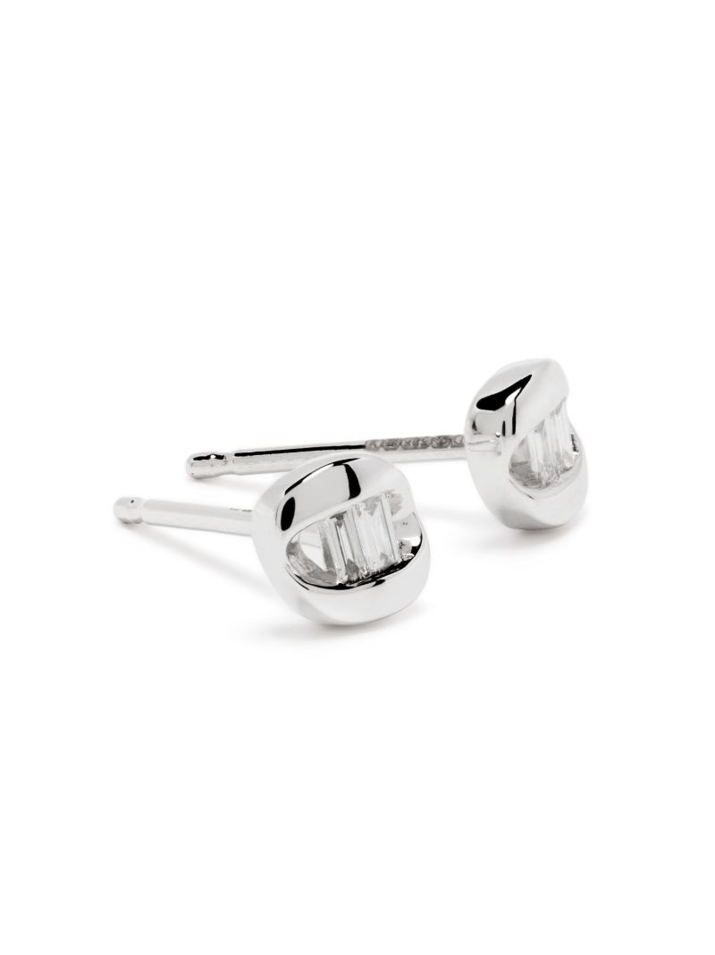 14k White Gold Remi Florence Diamond Stud Earrings