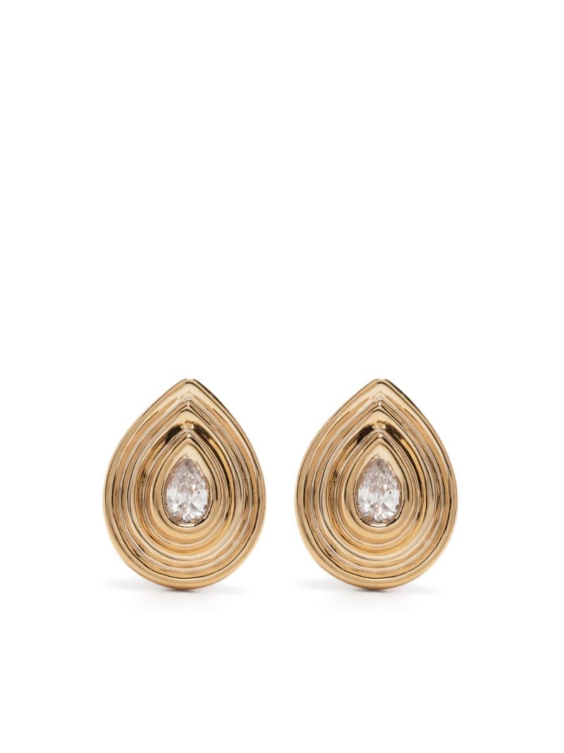 14k Yellow Gold Nana Bernice Diamond Teardrop Earrings