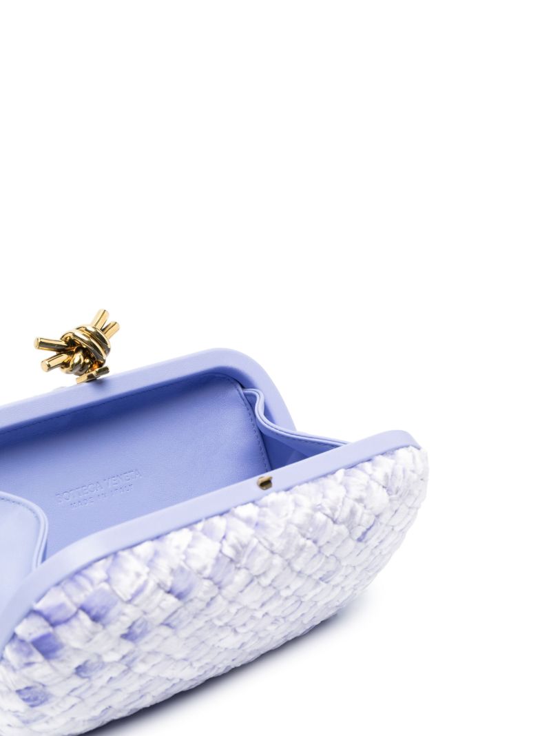 Purple Knot Intrecciato Velvet Clutch Bag