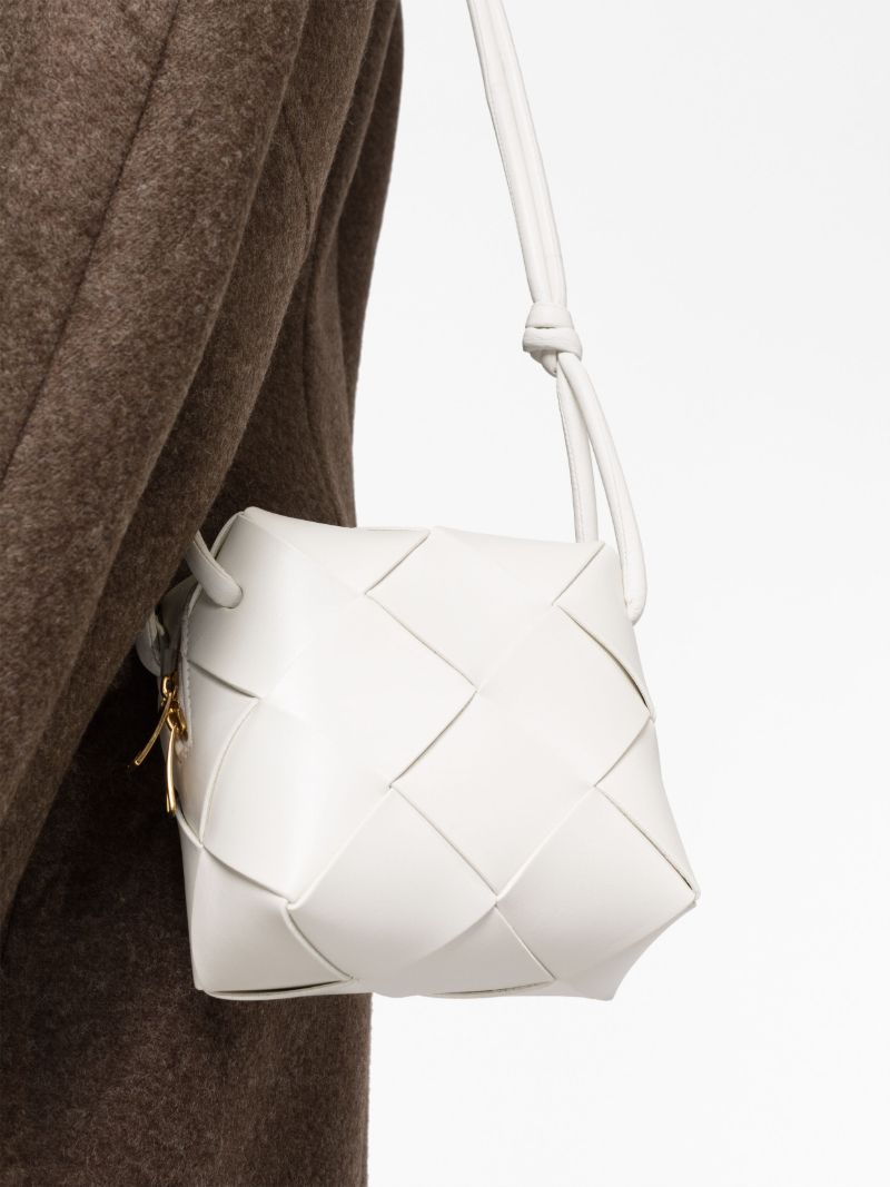 White Mini Cassette Leather Camera Bag
