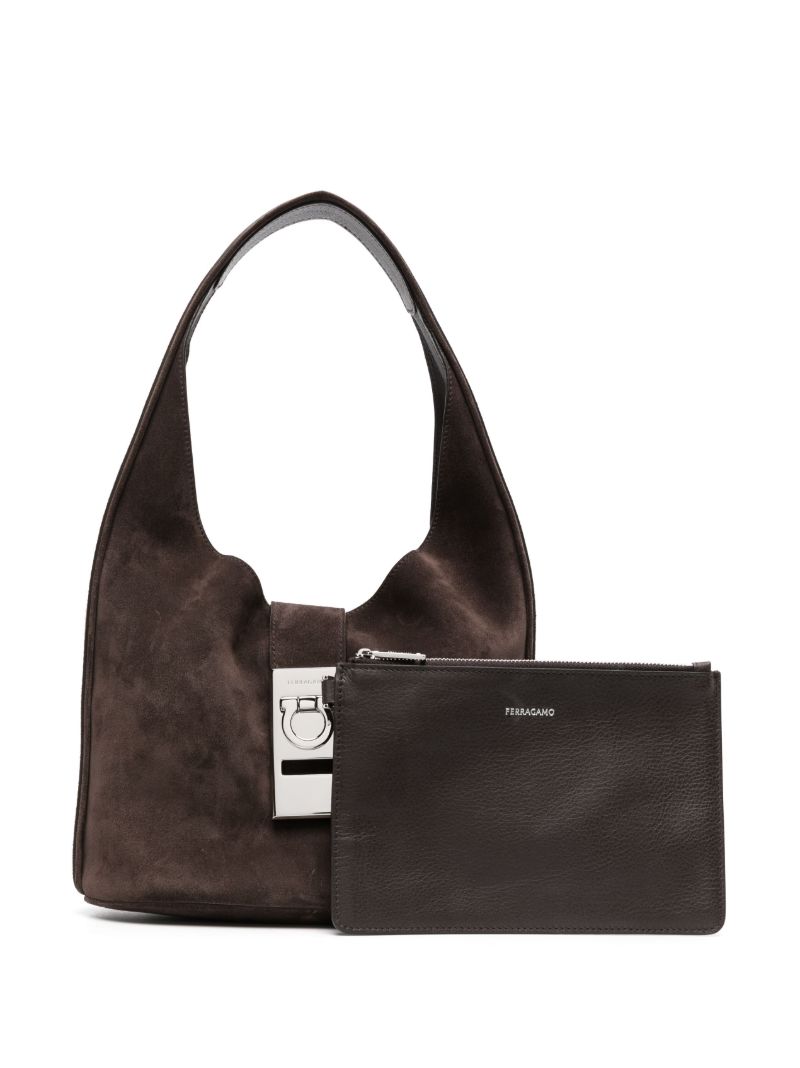 Brown Medium Suede Tote Bag
