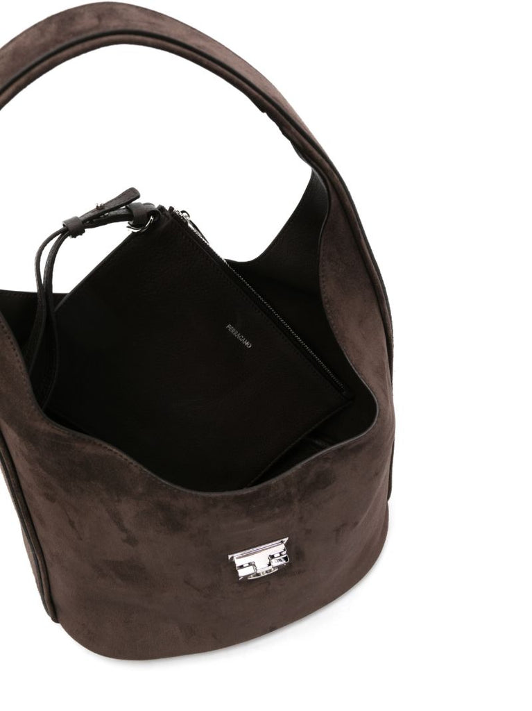Brown Medium Suede Tote Bag