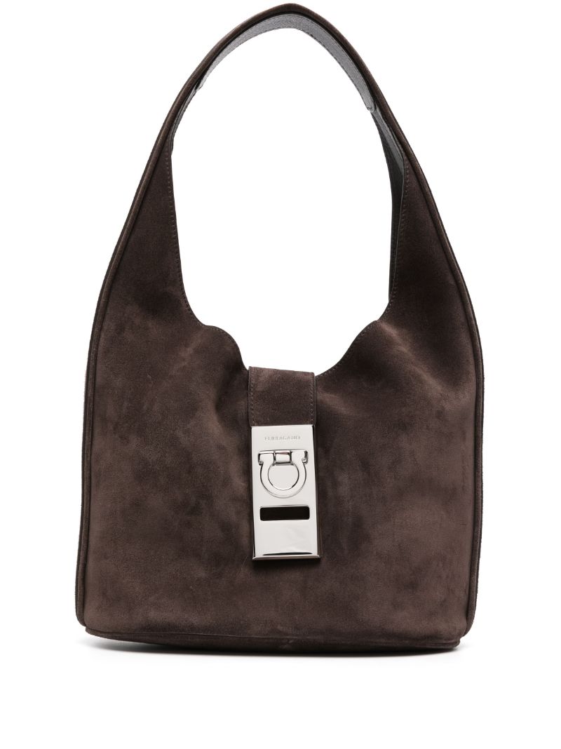 Brown Medium Suede Tote Bag