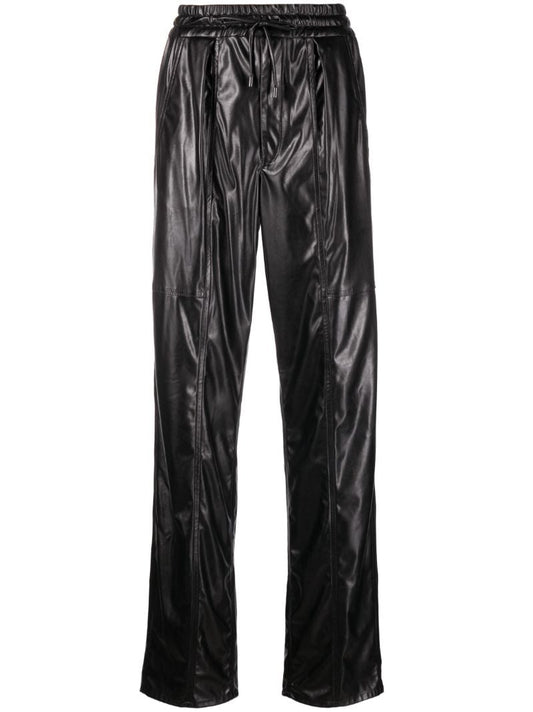Black Brina Faux-leather Trousers