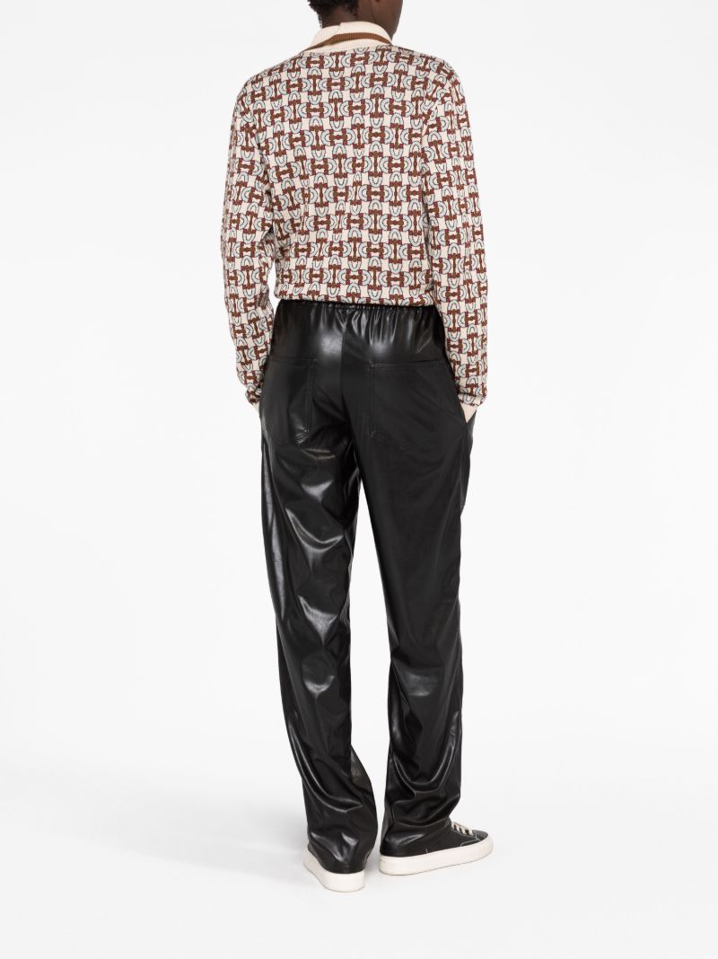 Black Brina Faux-leather Trousers