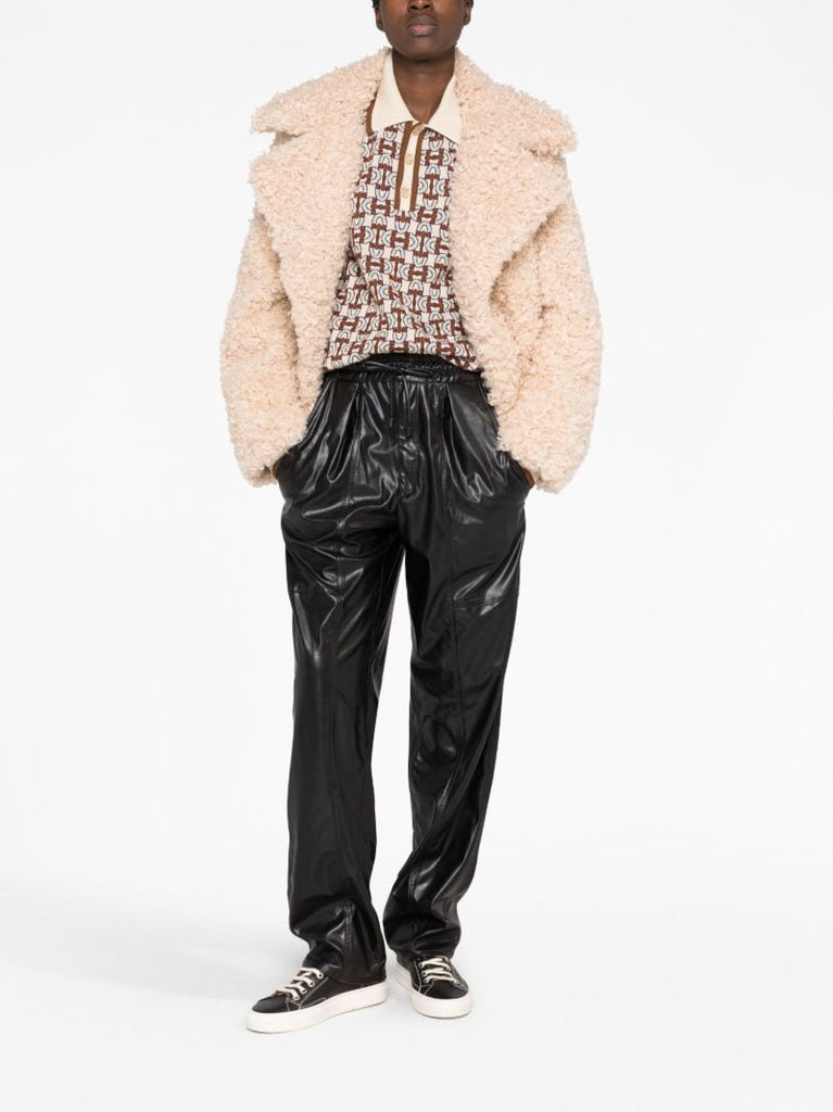 Black Brina Faux-leather Trousers