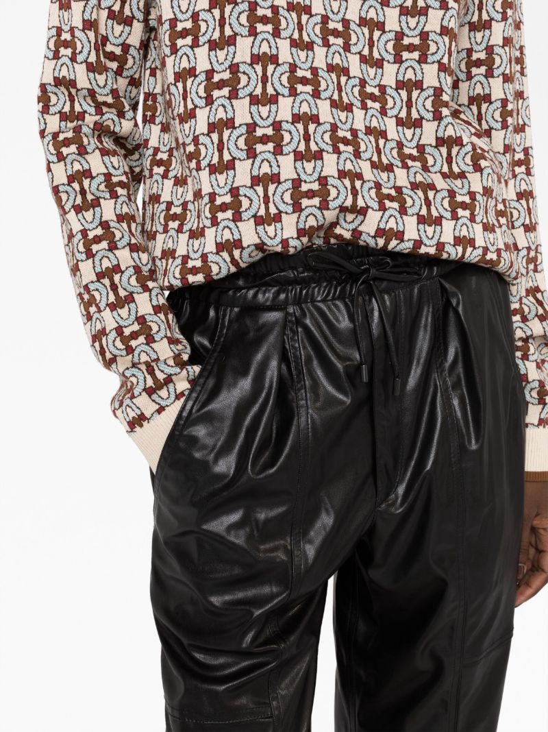 Black Brina Faux-leather Trousers