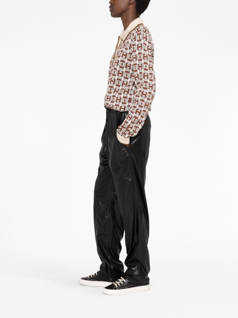 Black Brina Faux-leather Trousers