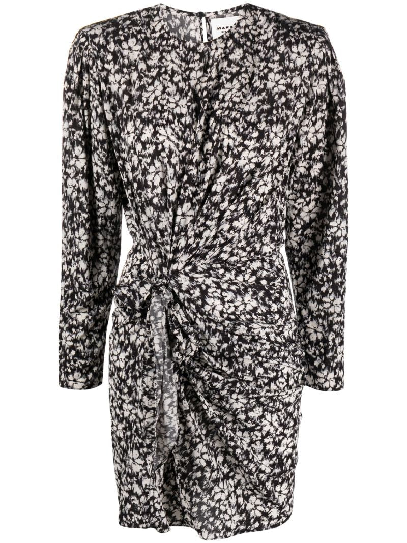 Black Dulce Floral-print Mini Dress