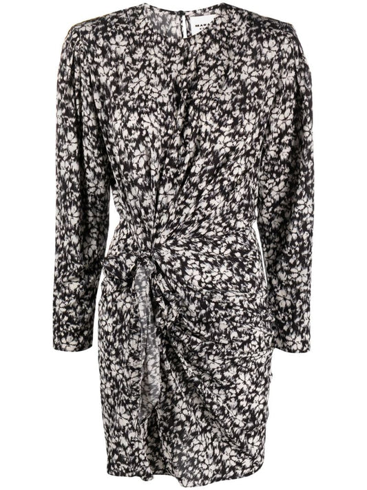 Black Dulce Floral-print Mini Dress
