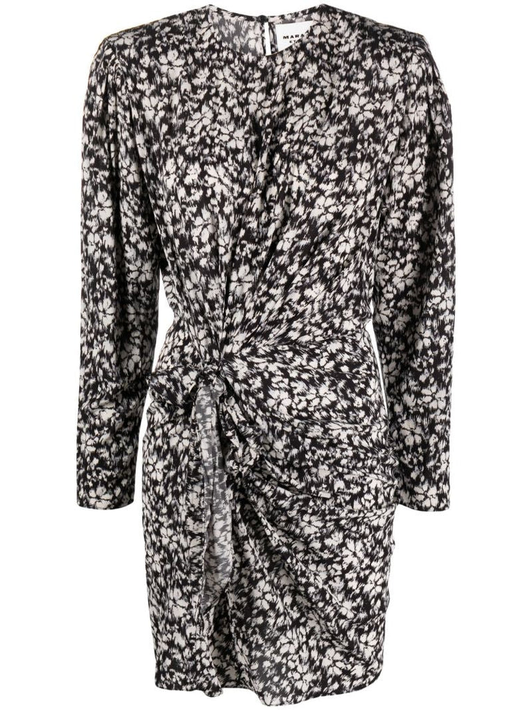 Black Dulce Floral-print Mini Dress
