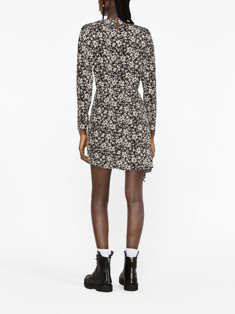 Black Dulce Floral-print Mini Dress