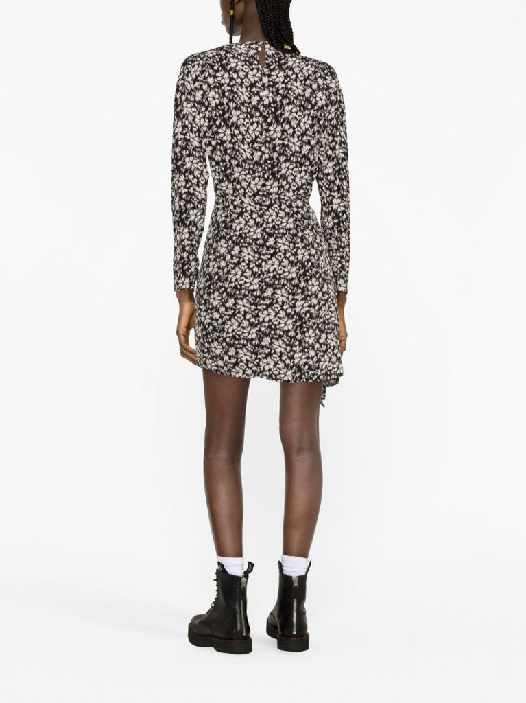 Black Dulce Floral-print Mini Dress