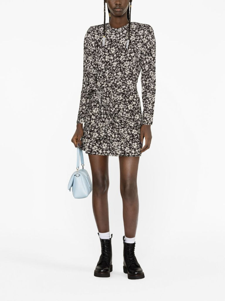Black Dulce Floral-print Mini Dress