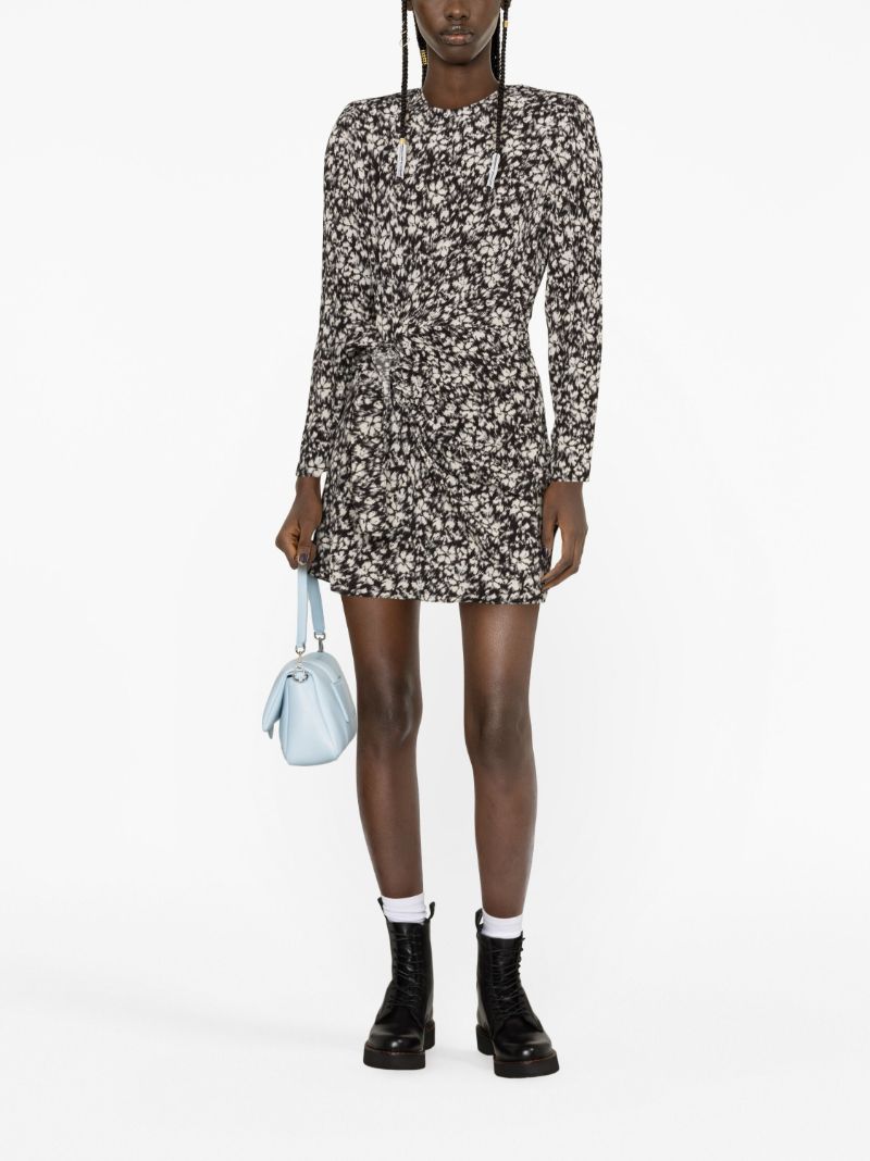 Black Dulce Floral-print Mini Dress