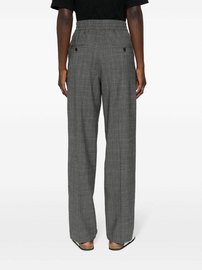 Grey Precious Plaid Wool Trousers